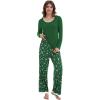 GYS Viscose from Bamboo Women’s Pajama Sets Super Soft Long Sleeve Sleepwear Comfy Winter Pjs Sets S-4X(A- Round Neck- Xmas Green)