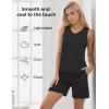 GYS Bamboo Viscose Pajamas for Women Set, Sleeveless Tank Top and Sleep Shorts, Summer Lightweight Lounge Sleepwear Pjs Set(Black)