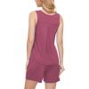 GYS Bamboo Viscose Pajamas for Women Set, Sleeveless Tank Top and Sleep Shorts, Summer Lightweight Lounge Sleepwear Pjs Set(Haze Red)