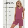 GYS Bamboo Viscose Pajamas for Women Set, Sleeveless Tank Top and Sleep Shorts, Summer Lightweight Lounge Sleepwear Pjs Set(Haze Red)
