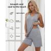 GYS Bamboo Viscose Pajamas for Women Set, Sleeveless Tank Top and Sleep Shorts, Summer Lightweight Lounge Sleepwear Pjs Set(Heather Grey)