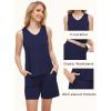 GYS Bamboo Viscose Pajamas for Women Set, Sleeveless Tank Top and Sleep Shorts, Summer Lightweight Lounge Sleepwear Pjs Set(Navy)