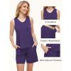GYS Bamboo Viscose Pajamas for Women Set, Sleeveless Tank Top and Sleep Shorts, Summer Lightweight Lounge Sleepwear Pjs Set(Purple)