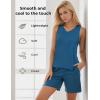 GYS Bamboo Viscose Pajamas for Women Set, Sleeveless Tank Top and Sleep Shorts, Summer Lightweight Lounge Sleepwear Pjs Set(Teal Blue)