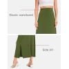 GYS Bamboo Viscose Skirts for Women Midi Length Flowy High Waisted Summer Knit Long Skirts with Slit(Army Green)