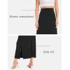 GYS Bamboo Viscose Skirts for Women Midi Length Flowy High Waisted Summer Knit Long Skirts with Slit(Black)