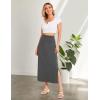 GYS Bamboo Viscose Skirts for Women Midi Length Flowy High Waisted Summer Knit Long Skirts with Slit(Dark Heather Grey)