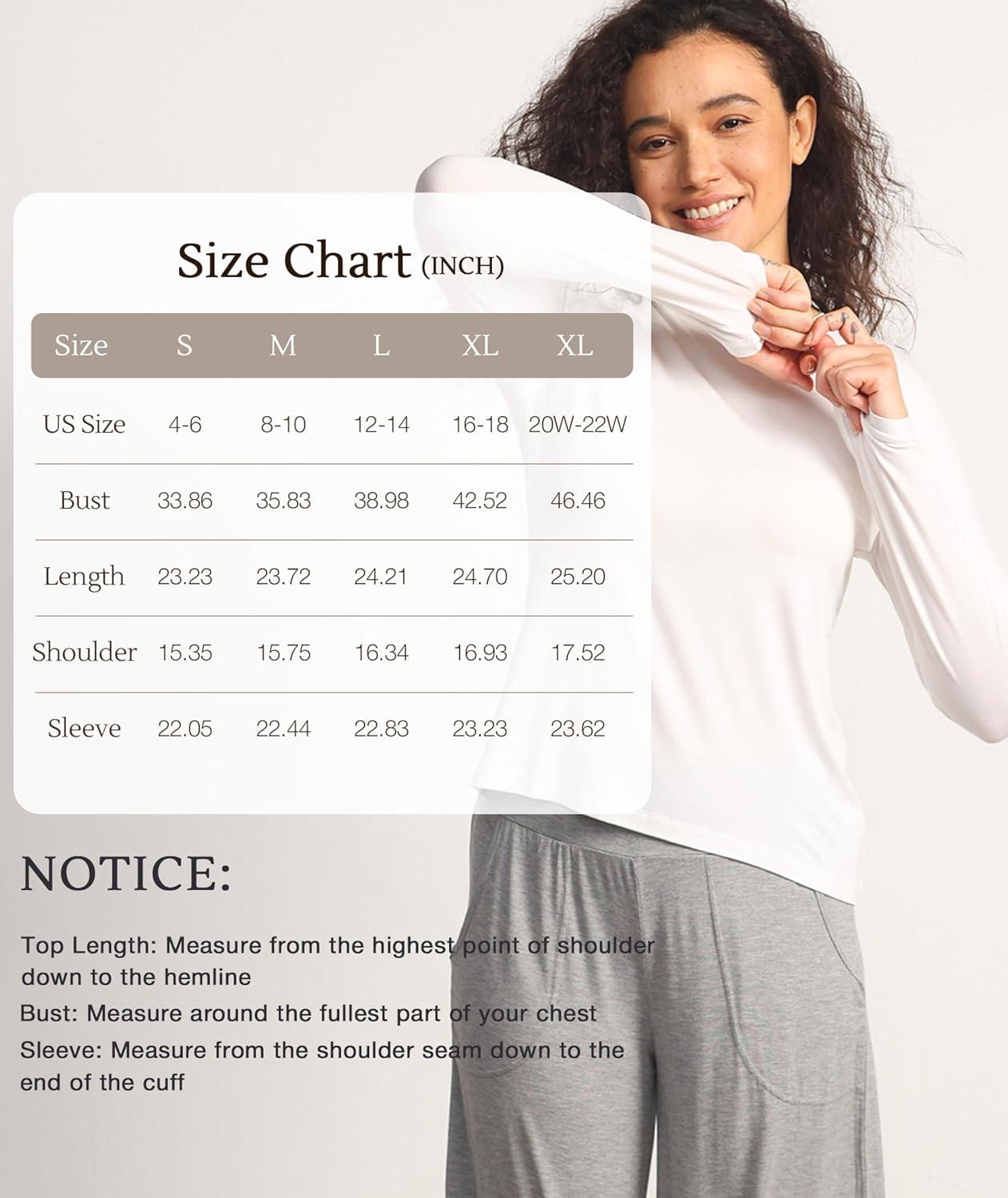 imageGYS Womens Pajama Tops Bamboo Viscose Soft and MoistureWicking Long Sleeve Underwear Base LayerCrew Neckblack