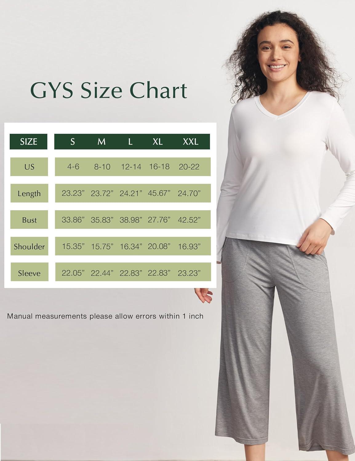imageGYS Womens Pajama Tops Bamboo Viscose Soft and MoistureWicking Long Sleeve Underwear Base LayerV Neckgrey