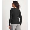GYS Women’s Pajama Tops Bamboo Viscose Soft and Moisture-Wicking Long Sleeve Underwear Base Layer(Crew Neck-black)