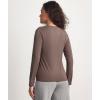 GYS Women’s Pajama Tops Bamboo Viscose Soft and Moisture-Wicking Long Sleeve Underwear Base Layer(Crew Neck-khaki)