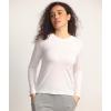 GYS Women’s Pajama Tops Bamboo Viscose Soft and Moisture-Wicking Long Sleeve Underwear Base Layer(Crew Neck-white)