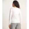 GYS Women’s Pajama Tops Bamboo Viscose Soft and Moisture-Wicking Long Sleeve Underwear Base Layer(Crew Neck-white)