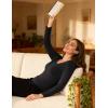 GYS Women’s Pajama Tops Bamboo Viscose Soft and Moisture-Wicking Long Sleeve Underwear Base Layer(V Neck-black)
