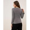 GYS Women’s Pajama Tops Bamboo Viscose Soft and Moisture-Wicking Long Sleeve Underwear Base Layer(V Neck-grey)