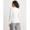 GYS Women’s Pajama Tops Bamboo Viscose Soft and Moisture-Wicking Long Sleeve Underwear Base Layer(V Neck-white)