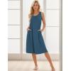 GYS Bamboo Viscose Nightgowns for Women with Pockets Soft Sleeveless Pajama Dress(Turquoise)