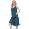 GYS Bamboo Viscose Nightgowns for Women with Pockets Soft Sleeveless Pajama Dress(Turquoise)