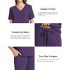 GYS Bamboo Viscose Sleep Sets for Women Short Sleeve V-Neck Top and Capri Pants Pajama Sets(Purple)