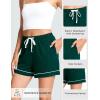 GYS Pajama Shorts for Women – Viscose Made from Bamboo, Soft Sleep Shorts Stretchy Sleepwear Casual Pj Bottoms(C- Peacock Green)