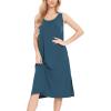 GYS Bamboo Viscose Nightgowns for Women with Pockets Soft Sleeveless Pajama Dress(Turquoise)