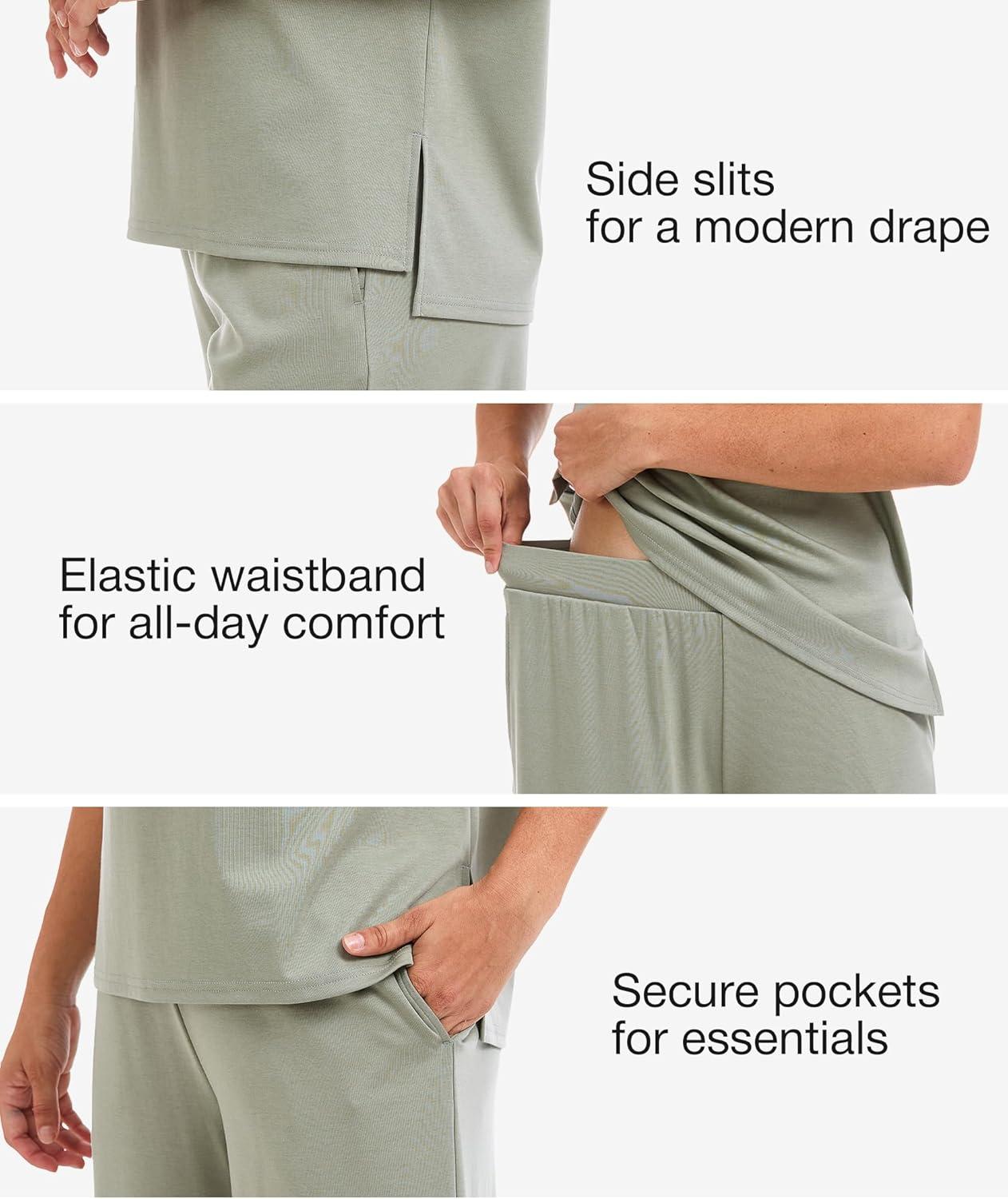 imageGYS Bamboo Viscose 2 Piece Outfits for Women Spring Summer Casual Lounge Sets for WFH Errands Travel AirportOlive Green
