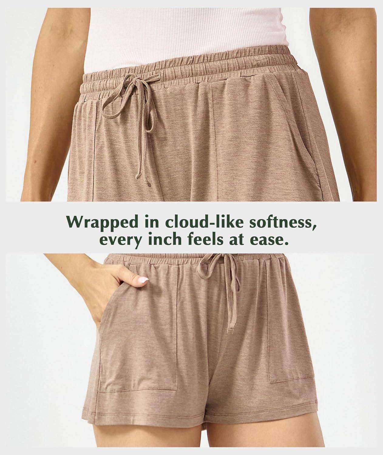 imageGYS Womens Pajama Bottoms Soft and Comfy Bambooderived Viscose Drawstring Pajama Shorts
