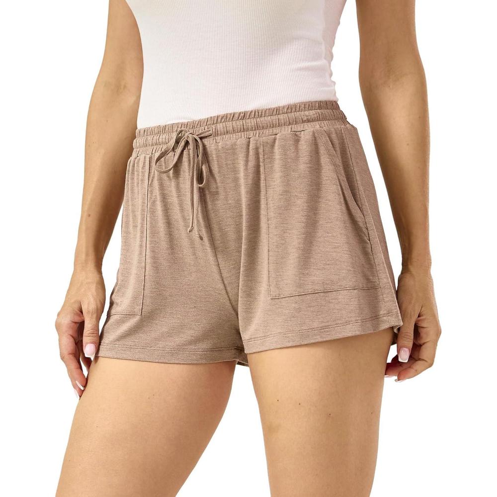 imageGYS Womens Pajama Bottoms Soft and Comfy Bambooderived Viscose Drawstring Pajama Shorts