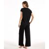GYS Bamboo Viscose 2 Piece Outfits for Women Spring Summer Casual Lounge Sets for WFH, Errands, Travel, Airport(Black)