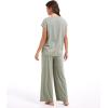 GYS Bamboo Viscose 2 Piece Outfits for Women Spring Summer Casual Lounge Sets for WFH, Errands, Travel, Airport(Olive Green​)