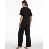 GYS Bamboo Viscose 2 Piece Outfits for Women Spring Summer Casual Lounge Sets for WFH, Errands, Travel, Airport(V-neck Black)