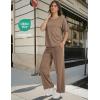 GYS Bamboo Viscose 2 Piece Outfits for Women Spring Summer Casual Lounge Sets for WFH, Errands, Travel, Airport(V-neck Taupe)