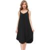 GYS Bamboo Viscose Sleeveless Nightgowns for Women Soft Full Slip Lounge Dress(Black)
