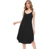 GYS Bamboo Viscose Sleeveless Nightgowns for Women Soft Full Slip Lounge Dress(Black)