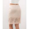 GYS Half Slip for Women Under Dress Non Cling Silky Underskirt with Lace Trim(Beige)