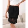 GYS Half Slip for Women Under Dress Non Cling Silky Underskirt with Lace Trim(Black)