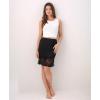 GYS Half Slip for Women Under Dress Non Cling Silky Underskirt with Lace Trim(Black)