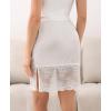 GYS Half Slip for Women Under Dress Non Cling Silky Underskirt with Lace Trim(White)