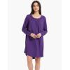 GYS Women’s Nightgown Long Sleeve – Viscose Made from Bamboo, Soft Pleated Night Shirt House Dress Comfy Sleepwear(Lilac)