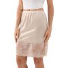 GYS Half Slip for Women Under Dress Non Cling Silky Underskirt with Lace Trim(Beige)