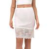 GYS Half Slip for Women Under Dress Non Cling Silky Underskirt with Lace Trim(White)