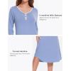 GYS Bamboo Viscose Long Nightgown for Women Soft Sleepwear Long Sleeve House Dress Night Shirt Loungewear(Vague Blue)