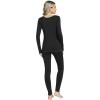 GYS Long Johns Sets Thermal Underwear for Women Lightweight Base Layer Snug fit Pajamas Set, Viscose Made from Bamboo(Black)