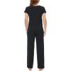 GYS Pajamas Set for Women Soft 2 Piece Sleepwear Short Sleeve Top and Pants Pj Lounge Sets, Viscose Made from Bamboo(Black)