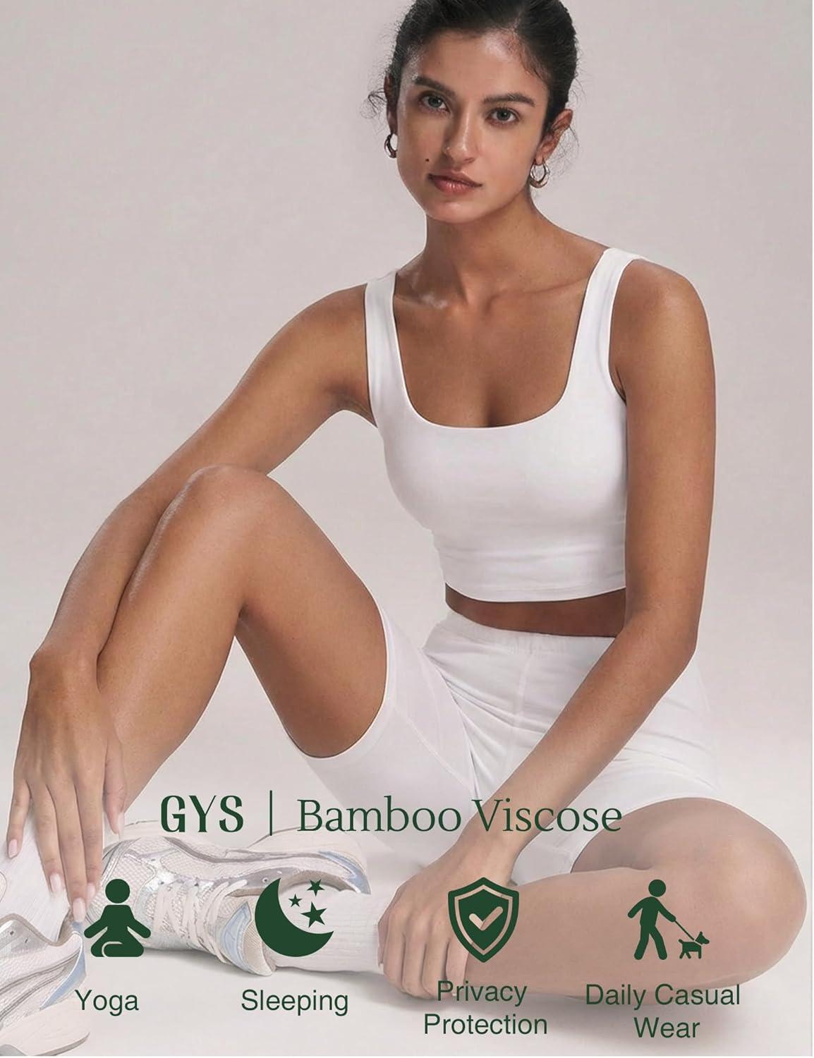 imageGYS Bamboo Viscose Womens Slip Shorts for Under Dresses Cloudlike Soft Anti Chafing Stretchy Boyshorts PantiesWhite