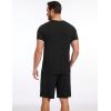 GYS Men’s Pajama Sets, Bamboo Viscose Short Sleeves and Shorts 2 Piece V-Neck Pajamas for Men(Black)