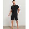 GYS Men’s Pajama Sets, Bamboo Viscose Short Sleeves and Shorts 2 Piece V-Neck Pajamas for Men(Black)