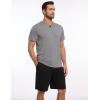 GYS Men’s Pajama Sets, Bamboo Viscose Short Sleeves and Shorts 2 Piece V-Neck Pajamas for Men(Dark Heather Grey/Black)