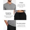 GYS Men’s Pajama Sets, Bamboo Viscose Short Sleeves and Shorts 2 Piece V-Neck Pajamas for Men(Dark Heather Grey/Black)