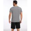 GYS Men’s Pajama Sets, Bamboo Viscose Short Sleeves and Shorts 2 Piece V-Neck Pajamas for Men(Dark Heather Grey/Black)